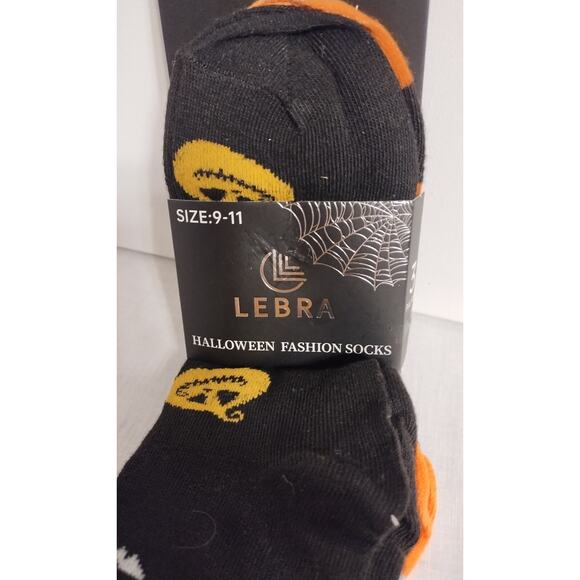 New Lebra Halloween Fashion Socks Size 9-11 Orange, White, Black - Picture 4 of 4